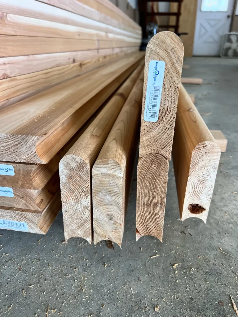 Building a custom trailer sauna: tongue-and-groove cedar staves milled at the Sauna Craft shop
